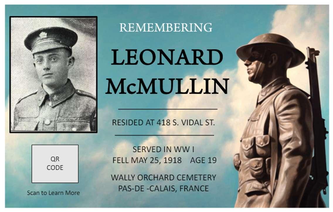 An example of a sign that will be made for the "Sarnia War Remembrance Sign Project: Where They Lived". Image courtesy of the City of Sarnia's council agenda.
