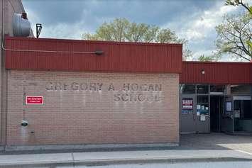 The old Gregory A. Hogan School, located on Hogan Drive in Sarnia. May 8, 2024. (Photo by Melanie Irwin)