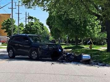 Collision at Mitton Street North and Essex Street. May 24, 2024. (Photo by Sarnia Police Service via X)