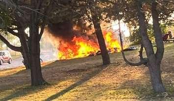 Fire at Rainbow Park, Thursday, September 19, 2024. Photo by Sam Colbourne. 