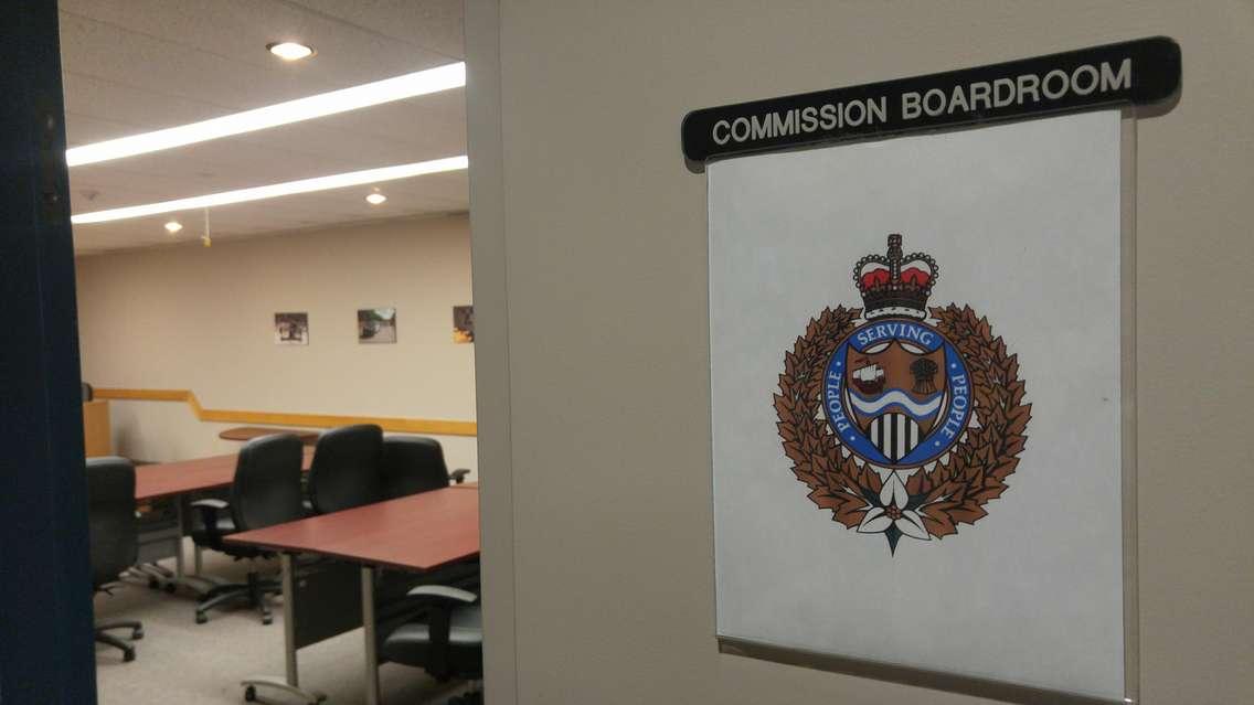 Outside the Commission Boardroom at the  Sarnia Police Station. Jan 25, 2018. (Photo by Colin Gowdy, Blackburn News)