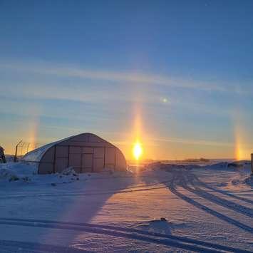 A greenhouse at Muskeg Lake, built by Enactus Lambton students - Mar 2/22 (Photo courtesy of Enactus Lambton via Facebook)