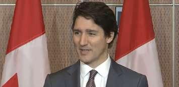 Prime Minister Justin Trudeau announces a new agreement between the Liberals and NDP, March 22, 2022. (Capture via CPAC.)