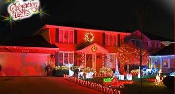 Winning display at 2731 Sandfield Cres. Photo courtesy of Celebration of Lights via Facebook.