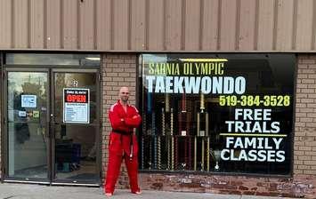 Master Mark Warburton at Sarnia Olympic Tawkwondo's new location (Photo courtesy of Mark Warburton)