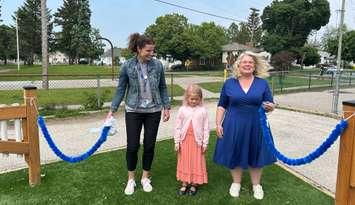 Ribbon cutting of the new playground at London Road School (Photo by: Lindsay Newman/ Blackburn Media)