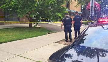 The Sarnia Police Service on scene of a stabbing in downtown Sarnia - July 22/24 (Photo courtesy of Sarnia Police Service)