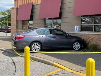 Vehicle crashes into Swiss Chalet. August 25, 2022. (Photo by Colin Gowdy)