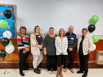 The Forest Circles program recognizes Ontario Trillium funding. From left to right Kathy Bresett, Tamara Walsh, Cindy Kemp, Tiffany Miller, Bob Sutton and Martine Creasor. October 13, 2022. Submitted photo. 
