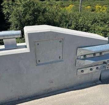 The empty spot where a dedication plaque was once placed on a Wellington County bridge. Photo provided by Wellington OPP
