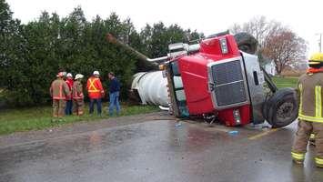It appears the truck was travelling southbound when the crash occurred (photo by Jake Kislinsky)
