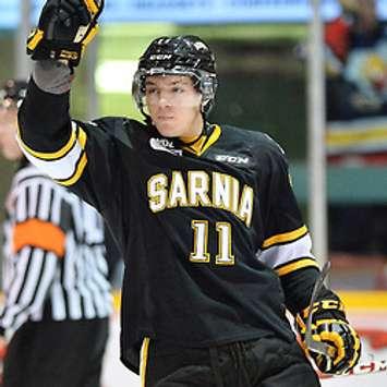 Hayden Hodgson had a goal and an assist in Wednesday's 3-1 win in Saginaw.