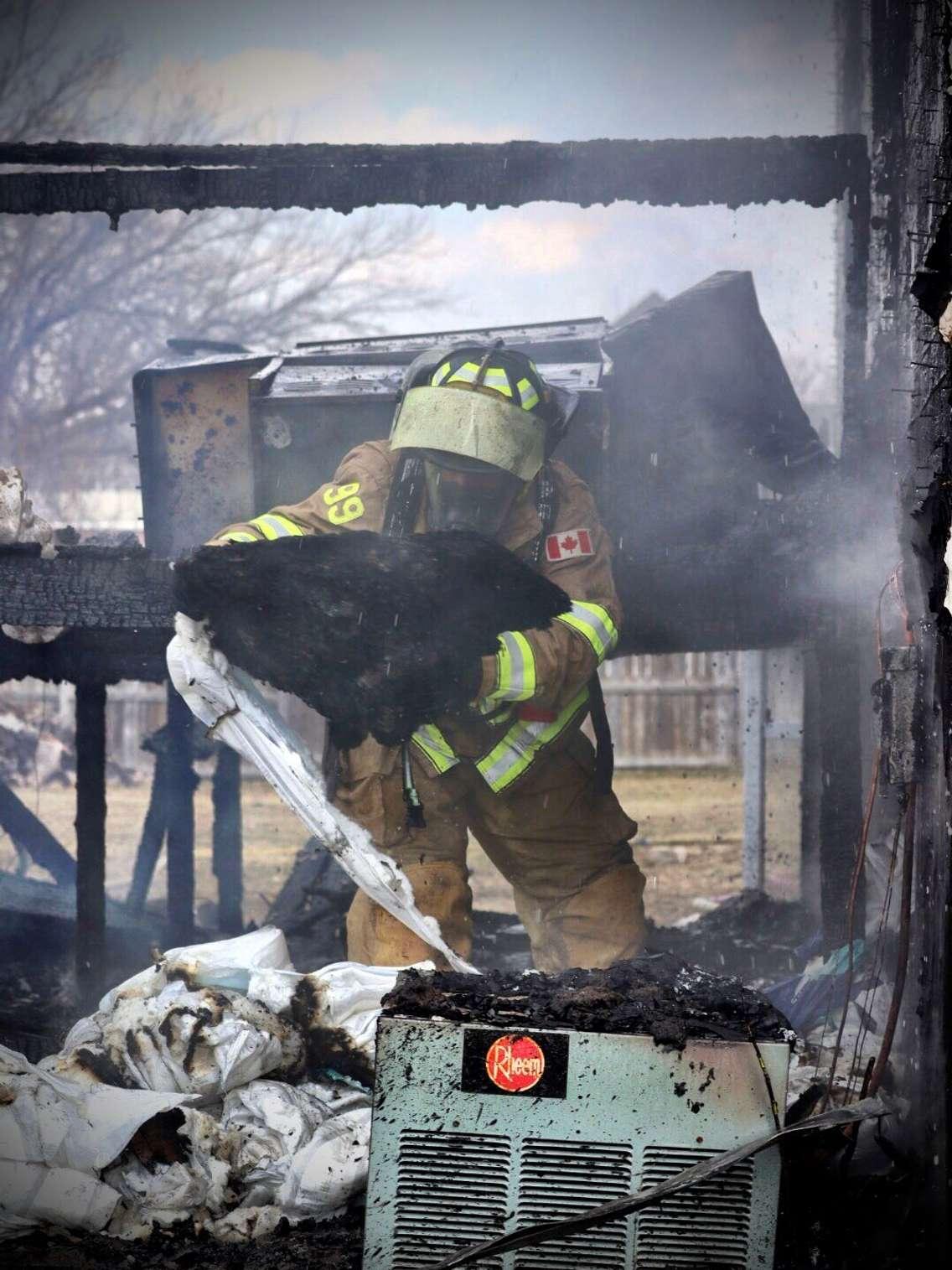 Sarnia Fire and Rescue extinguishes a fire in the 2000 block of London Line - March 17/22 (Photo courtesy of Sarnia Fire and Rescue via Twitter)