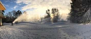 A snow machine at work at Boler Mountain. Photo from Boler Mountain/Facebook