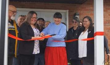 Ribbon cutting ceremony held at the new Mental Health and Wellness Hub and Recovery Home at Kettle and Stony Point First Nation. October 26, 2023. (Photo by Natalia Vega)