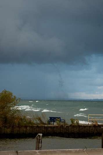 Tornado over Lake Huron Sept 18, 2023. Photo courtesy of @PhotoChaserJ via Twitter.