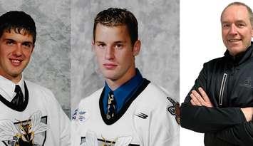 Sarnia Sting 2025 inductees. (From left to right) Patrick DesRochers, Jeff Heerema, and Dr. John Vargo. (Photos courtesy of the Sarnia Sting)