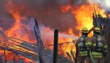 Fire at a home in Marthaville, November 8, 2024 (Photo by: Petrolia and North Enniskillen Fire Department)