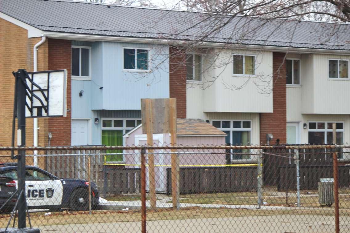 Homicide scene in 900 block of Confederation Street Jan. 10, 2021 (BlackburnNews.com photo by Dave Dentinger)