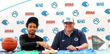 AJ Edwards (L) and Lambton Lions Basketball Coach James Grant (R) - June 10/24 (Photo courtesy of James Grant)