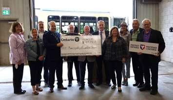 Municipality of Lambton Shores receiving a check for Huron Shores Area Transit (Photo by: Alex Boughen, Municipality of Lambton Shores)