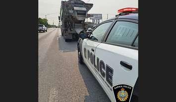 Commercial motor vehicle enforcement. June 5, 2025. (Photo courtesy of the Sarnia Police Service)