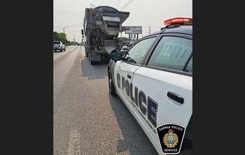 Commercial motor vehicle enforcement. June 5, 2025. (Photo courtesy of the Sarnia Police Service)