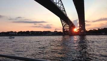 Blue Water Bridge at dusk. BlackburnNews.com (Photo by Melanie Irwin)