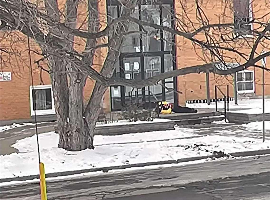 Overflow shelter on Exmouth Street. Photo submitted by the Melrose Community Group during Lambton County Council presentation. 