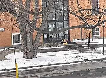 Overflow shelter on Exmouth Street. Photo submitted by the Melrose Community Group during Lambton County Council presentation. 