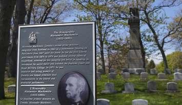 The grave of Alexander Mackenzie, Canada's second prime minister, in Sarnia's Lakeview Cemetery.  (Photo by Melanie Irwin)
