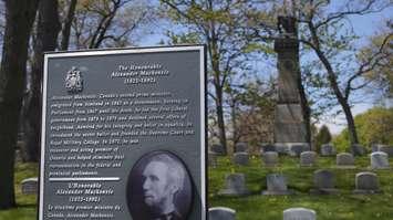 The grave of Alexander Mackenzie, Canada's second prime minister, in Sarnia's Lakeview Cemetery.  (Photo by Melanie Irwin)