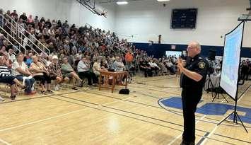 Hundreds attend a town hall hosted by the Sarnia Police Service, Sept 5, 2024 (Photo by: Lindsay Newman/ Blackburn Media)
