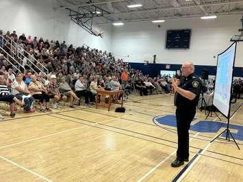 Hundreds attend a town hall hosted by the Sarnia Police Service, Sept 5, 2024 (Photo by: Lindsay Newman/ Blackburn Media)