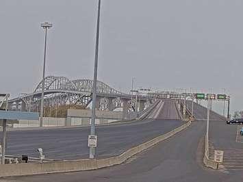 Blue Water Bridge closed Dec 1, 2021 for investigation. Photo courtesy of Federal Bridge Corporation traffic cameras. 