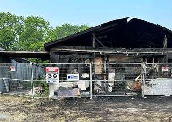 The burned out building at BrickYard Antiques and Restaurant. Photo from brickyardantiques.com