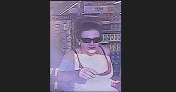 The OPP are searching for a shoplifting suspect in Corunna (Photo courtesy of OPP)