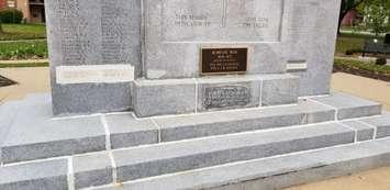 Sarnia Cenotaph. Photo courtesy of  Memorial Restoration and Safety via twitter.