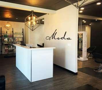 Moda Hair Salon on Exmouth Street in Sarnia.  June 2020.  (Photo from the hair salon's Facebook page)