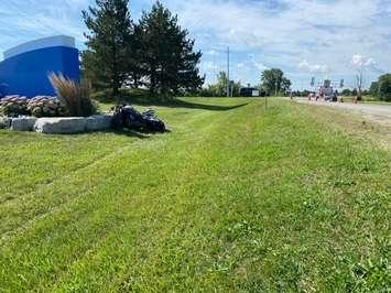 A fatal motorcycle crash in Plympton Wyoming - Aug 30/21 (Photo courtesy of OPP)