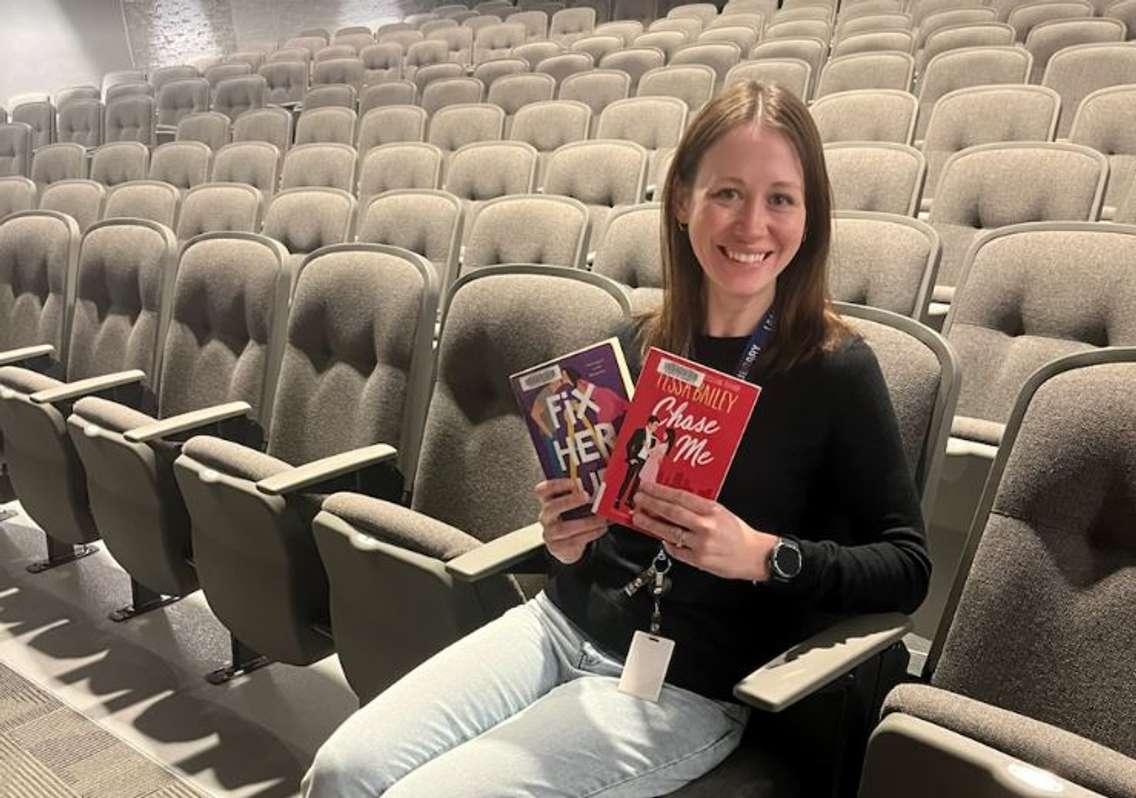 Public Services Coordinator – Adult Programs & Outreach Adrianne Lebert at the Sarnia Library Theatre. January 31, 2024. (Photo courtesy of Lambton County Library)