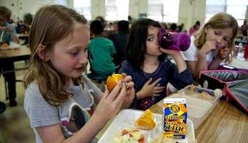 Three young students eating lunch. (Photo by Amanda Mills from Pixnio)