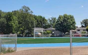 New track at Great Lakes Secondary School. July 22, 2022. (Photo by Stephanie Chaves)