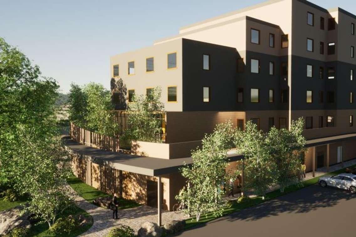 Original rendering of development project at 940 Confederation Street. Photo courtesy Ontario Aboriginal Housing Support Services Corporation. 