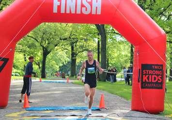 Taylor Kraayenbrink of Port Lambton wins the 42nd bridge race June 2, 2019 (BlackburnNews.com photo by Dave Dentinger)