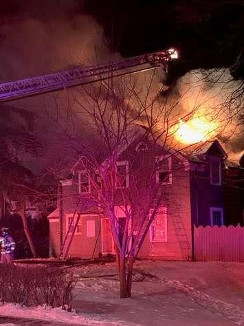 A fire at a home on London Road in Sarnia. 31 January 2021. (Photo provided by Sarnia Police Service)