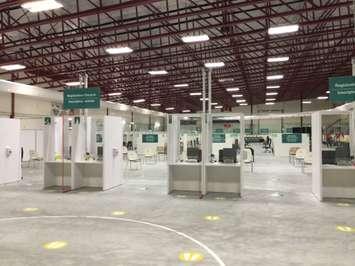 The Middlesex-London Health Unit's mass vaccination clinic at Earl Nichols Arena. (Photo by Craig Needles, Blackburn Media)