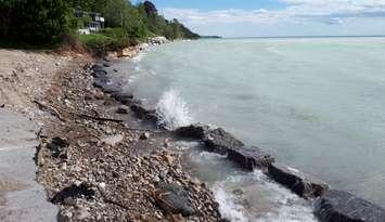 Erosion along the Lake Huron shoreline. Photo by Bob Montgomery. 