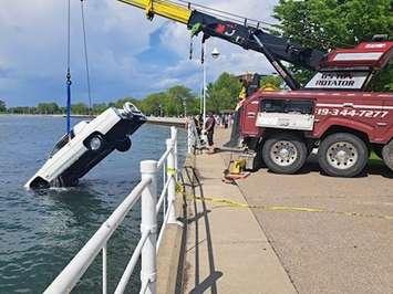 Car is submerged in the Sarnia Bay (Photo by: Sarnia Police Service)