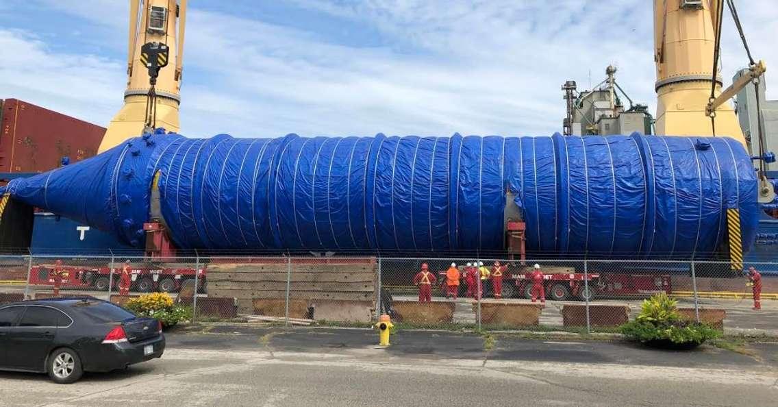 165-foot polyethylene stripper on route to NOVA Chemicals St. Clair Township site. File photo courtesy of NOVA.